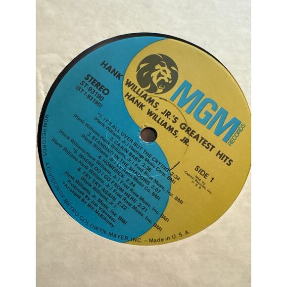 Hank Williams Jr. Greatest Hits 1970 Vinyl Record MGM - Picture 3 of 6